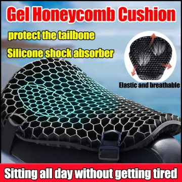 Motorcycle Seat Cushion Pad 3d Honeycomb High Elasticity Gel Material  Comfortable Breathable Shock Absorption