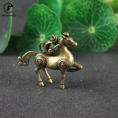 Pure Brass Chinese Zodiac Horse Monkey Lucky Feng Shui Antique Ornament Small Animal Statue Miniatures Figurines Home Decoration