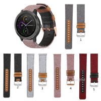 【ต้อง】สายรัดผ้าผ้าใบหนังแท้สำหรับ Garmin Vivoactive 3เพลงสำหรับ Venu Sq Vivomove HR สายรัดทดแทน20มม. 22มม