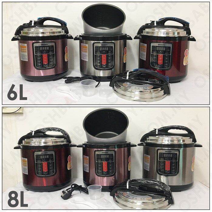 Ready Stock Dessini 6L/8L Electric Pressure Cooker Timer Rice Cooker