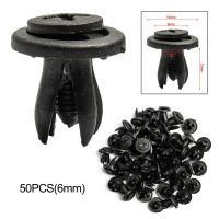 50Pcs Car Body 6Mm Hole Dia Plastic Rivets Fastener Fender Bumper Push Pin Clip Auto Fasteners Rivets Clips Car Bumper Door Pane