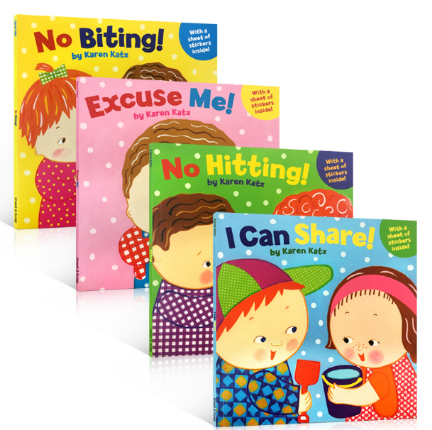 GanGdun 4Pcs Original Children Popular Books Karen Katz Share No Biting ...