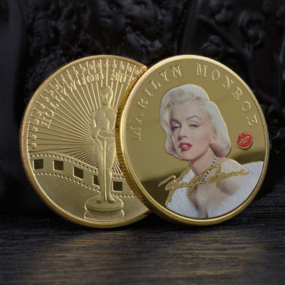 Monroe เหรียญที่ระลึก Superstar Marilyn เหรียญโลหะสี Gilded เหรียญเงิน Lucky Love ของที่ระลึกเหรียญคอลเลกชัน-kdddd