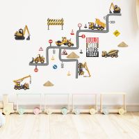 【HOT】 FX-E163 excavator mound road childrens room kindergarten home wall decoration self-adhesive