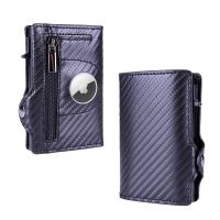 Newest Design For Apple Airtag ID Credit Card Holder Wallet Men Rfid Wallet Hasp Carbon Fiber Business Aluminum PU Cardholder Card Holders