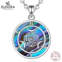 Eudora 925 Sterling Silver Hekate Wheel Necklace Natural Abalone Triple Moon Goddess Amulet Pendant Hecate Witchcraft Jewelry