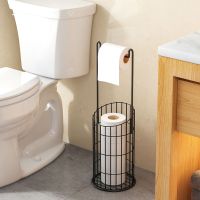 Standing Toilet Paper Holder Organizer Storage Basket Toilet Shelves Bathroom Accessories Detachable Paper Rolls Holder Stand Toilet Roll Holders