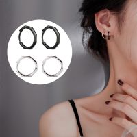 Korean Ladies 925 Silver Earrings / Women Classic Geometric Octagonal Hoop Earrings / Simple Ear Buckle / Fashion Students Stud Earrings / Ear Jewelry Accessories