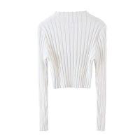 2021 Chic Women Twist Turtleneck Sweater Vintage Ladies Short Style Sweet Knitted Jumper Tops