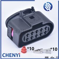 1 set 10 Pin 3.5mm Auto waterproof connector 1J0973735 Auto Temp Sensor Plug Deflation Valve Halogen headlight plug 6R0973735Wires Leads Adapters