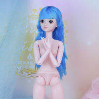 60cm BJD Doll with Blue Eyes Corn Curly Hair 13 Female Doll Body DIY Make Up Doll Toys 22 Movable Joints Gift for Girls