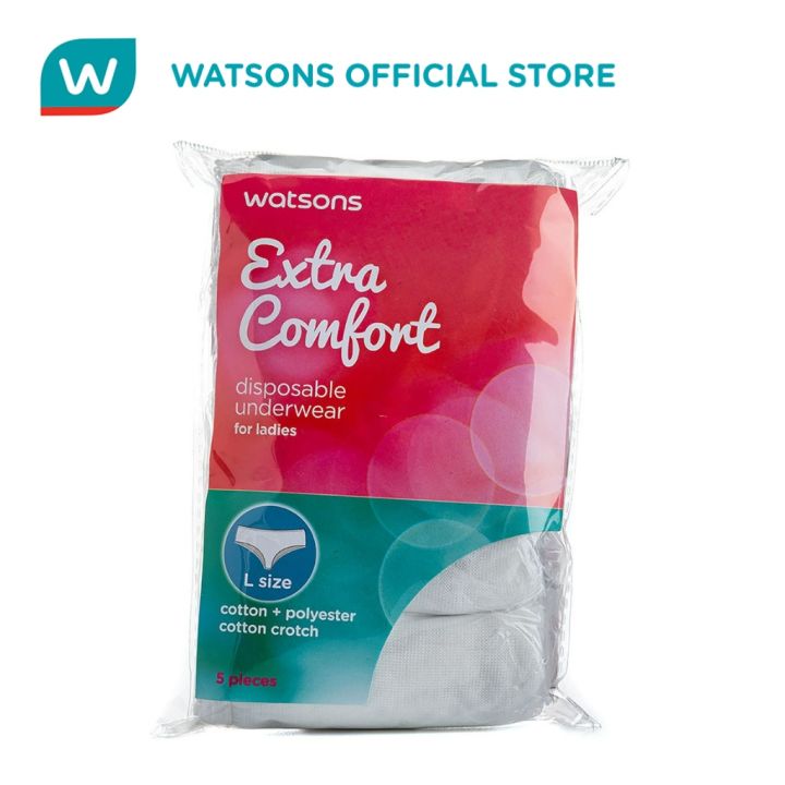 WATSONS Disposable Underwear Cotton Polyster Large Ladies 5s | Lazada PH