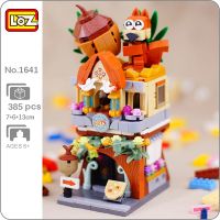 LOZ 1641 City Street Squirrel Nut Food Shop Store Animal Architecture Model Mini Blocks Bricks Building Toy for Children no Box