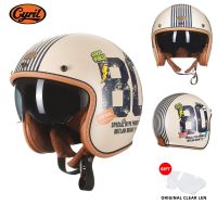 Casco De Moto CYRIL B206 Para Hombre Y Mujer, Medio Casco De Cara Abierta, Ligero, Vintage, Aprobado Por DOT ECE, 3/4