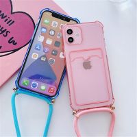 [Chaoke digital branch] สายคล้องคอแขวนเคสสายห้อยซองใส่บัตรสำหรับ iPhone 13 12 Mini 11 Pro Max 8 7 Plus X XR XR SE ปิดคลุมป้องกันการกระแทก