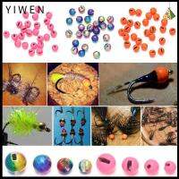 YIWEN 25Pcs/lot ทนทาน ดีไซน์สวย คุณภาพสูง ตกปลา ลูกปัดเจาะรู วัสดุผูกบิน ลูกปัดทังสเตน โลหะผสมทังสเตน