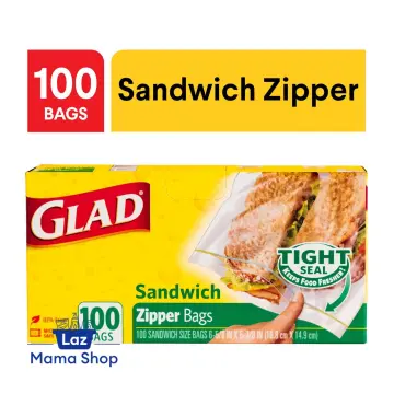 Glad Sandwich Zipper Bags, 50 Count (Pack of 12)