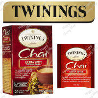 ⭐ Twinings ⭐Chai Ultra Spice Black Tea? ชาทไวนิงส์ ชาชัยอินเดีย แบบกล่อง 20 ซอง ชาอังกฤษนำเข้าจากต่างประเทศ