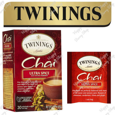 ⭐ Twinings ⭐Chai Ultra Spice Black Tea🍵 ชาทไวนิงส์ ชาชัยอินเดีย แบบกล่อง 20 ซอง ชาอังกฤษนำเข้าจากต่างประเทศ