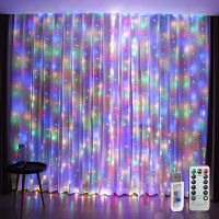 ZZOOI LED String Lights Curtain Garland Lamp Remote Control USB Wedding Party Curtain Garden Decoration Christmas Outdoor Fairy