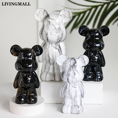 Livingmall ตกแต่งบ้านตุ๊กตาหมี Modern Room Decor ประติมากรรมห้องรับแขกตกแต่งโต๊ะอุปกรณ์เสริม Bear Figurine Gift