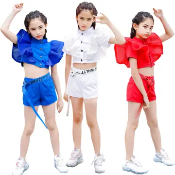 Hip-Hop Dance Clothes Reflective Rave Outfit Girl Sets Jazz Dancewear  Festival Crop Tops Cargo Pants Catwalk Show Costume DL8320