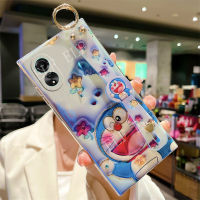 เคสโทรศัพท์รูปการ์ตูน3มิติใหม่2023สำหรับ A78 OPPO 4G / A78 Nfc/ A58 4G / A58 Nfc/ A98 5G เคสลายน่ารักอินเทรนด์ OPPOA58 4G Blu-ray Rhinestone Soft TPU Cover OPPOA78 NFC พร้อมสายรัดข้อมือ