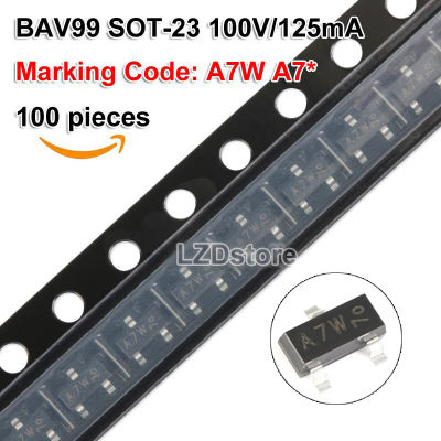 100ชิ้น BAV99 BAV99LT1G SOT23 SOT23-3 BAV99LT ชุดคู่ไดโอดสวิตซ์ชิงการทำเครื่องหมายรหัส A7W A7 * ใหม่ต้นฉบับ