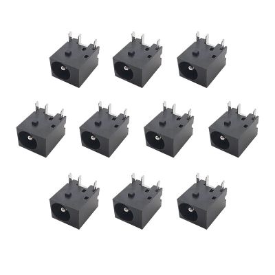 10Pcs Mini DC-044 5.5 x 2.1mm DC Power Female Socket Connector 5.5*2.1mm DC Socket Interface Connectors Adapter Black  Wires Leads Adapters