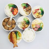 hot！【DT】☞✘  2PCS/Lot 1/6 Scale Miniature Dollhouse Chinese Rice  Pretend food for Blyth Bjd