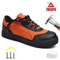 CODtianjia6731 PEAK Safety Shoes Men Women Trendy Work Boots Canvas Rubber Low Cut Composite Toe Caps LR02229 Size 35 - 45