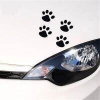 【Factory-direct】 BEERIS mall ชุดแต่งรถยนต์4ชิ้นลายรอยเท้าสุนัข Panda Footprint Decals รถยนต์กันชนหน้าต่างร่างกายสนุกบุคลิกภาพ