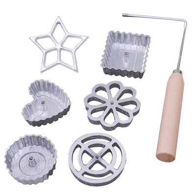 Aluminum with Handle Waffle Timbale Molds Funnel Cake Ring Maker Cookie Bake Mold Baking Tools