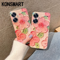 KONSMART เคสใหม่สำหรับ Realme C51 / C53 / C55 / C55 NFC / Realme 10T 5G 2023เคสนิ่มบลูไลท์สุดหรู Realme10T ซิลิโคน TPU ลายดอกไม้พิมพ์ลาย5G