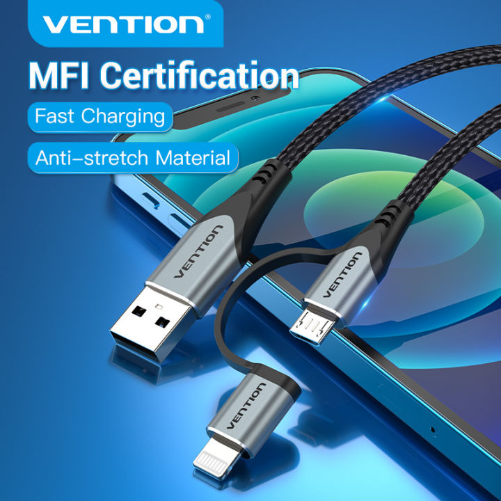 Vention USB Cable USB  A to Micro B Lightning Cable Male to Male 2 in