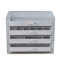 4 Drawer Jewelry Box - Detachable Partition Tray for Storing Dresser, Countertops and Countertops - Earrings, Bracelets, Necklaces, Bracelets