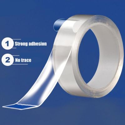 1 2 3 5 Meter Tape Waterproof Double Sided Magica Gel Grip Silicone Adhesive Tape Reusable Transparent Strong Sticky sided tape Adhesives  Tape