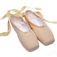 a06d Professional Ballet Pointe Shoes Canvas Satin Pink Black Red Ballerina For Dancing Performance With Toe Pad