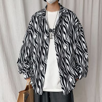 LAPPSTER Men Leopard Harajuku Causal Streetwear Shirts 2021 Mens Tie Dye Button Up Long Sleeve Shirts Male Vintage Black Shirts