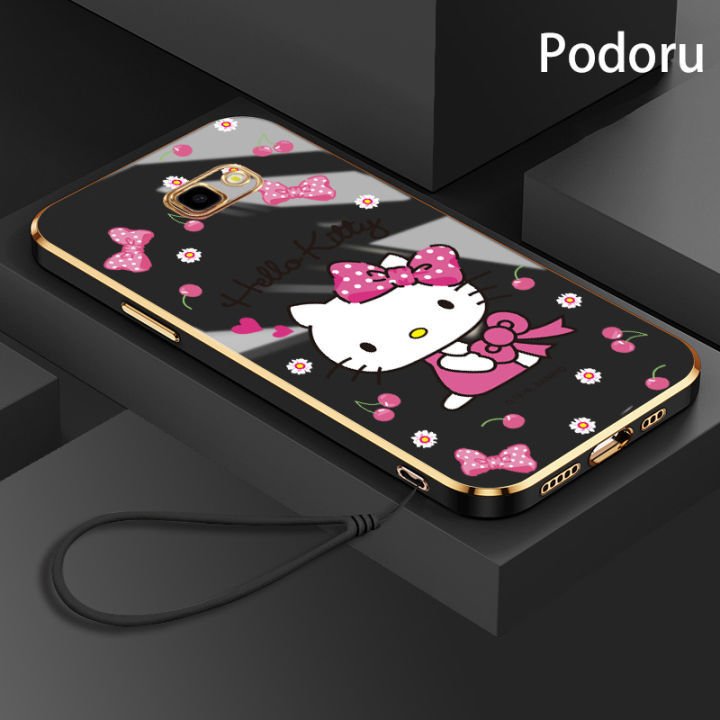 เคส-samsung-j4บวก2018-j4-prime-เรียบง่ายสุดหรูชุบทองเคสโทรศัพท์-hello-kitty-เคสซิลิโคน-tpu-แบบนิ่ม