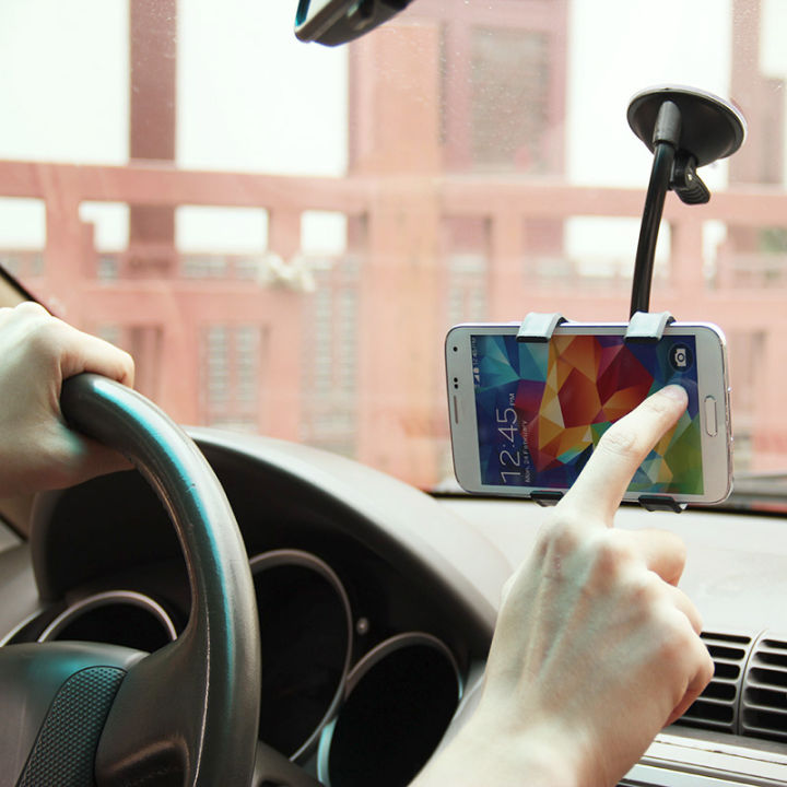 safesaker-1-2ชิ้นที่ยึดโทรศัพท์ในรถสีดำแท่นวางตั้งบนกระจกหน้ารถ360องศาสำหรับโทรศัพท์มือถือ-gps