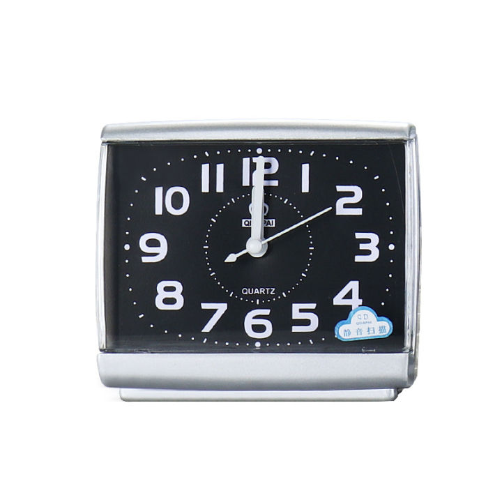นาฬิกาปลุกแบบตั้งโต๊ะสีดำทันสมัยสีขาวปลุกแบบมินิมอลลิสต์ไร้เสียงห้องนอนสแกนนาฬิกาขนาดเล็ก
