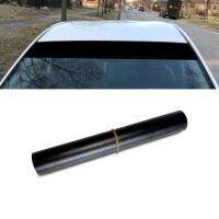 Universal รถไวนิลกระจกแบนเนอร์ Strip Gloss Black Sun Strip Auto Van กระจก Sunstrip 140X20ซม. สติกเกอร์ตกแต่ง