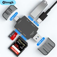 Elough 6 In 1 USB3.0 Card Reader Dual High Speed SD TF Reader Card For Mobile Phone Tablets Type C3.1 U Disk Memory Card Reading