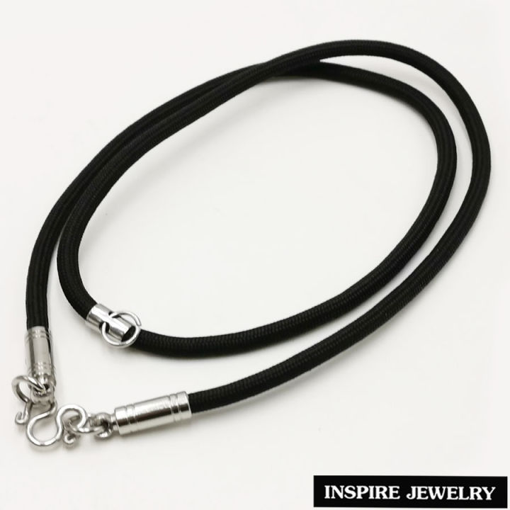 inspire-jewelry-สร้อยคอเชือกร่ม-ตัวหัวสร้อยสแตนเลสแท้-ด้านหลังมีห่วงสแตนเลส-ขนาด-24-นิ้ว-งานฝีมือ-thai-handmade-ปราณีต