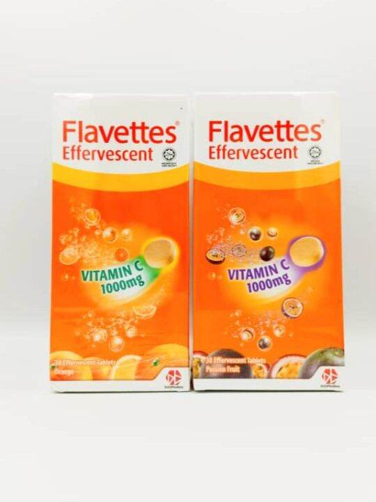 Flavettes Effervescent Vitamin C Passion Fruit/Orange 30 Effervescent