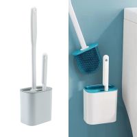 【CW】 Silicone Toilet Wall Mounted With Holder Bowl 2 Bristles Cleaning Tools Accessories Sets