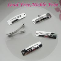100PCS Silver 4.0cm Plain Rectangle Metal Snap Clip Hairpins at lead free nickle free Base hair clips DIY kids hair accessories