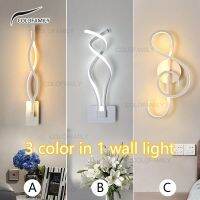 {ItalyNest shop}ไฟ LED ติดผนัง3สี,โคมไฟติดผนังในร่มแบบมินิมอลลิสต์ติดพื้นผิวด้านข้างห้องนั่งเล่นห้องนอนโคมไฟทางเดินนอร์ดิกไฟตกแต่งสมัยใหม่