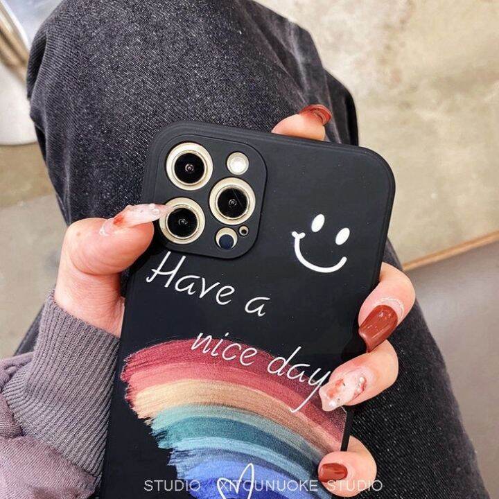 เคสศัพท์-สายรุ้ง-ใบหน้ายิ้มแย้ม-vivo-y15-y17-y12-y19-v15-y30-y50-เคสศัพท์-y85-ของเหลว-ซิลิโคน-เคสศัพท์มือถือ-vivo-เคส